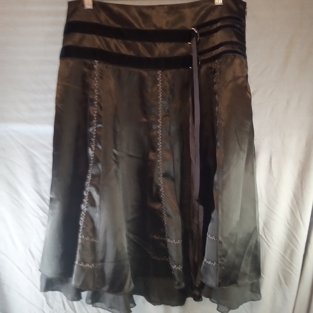 AoBao Gothic Black Satin Corset and Skirt Set - Picture 4 of 7